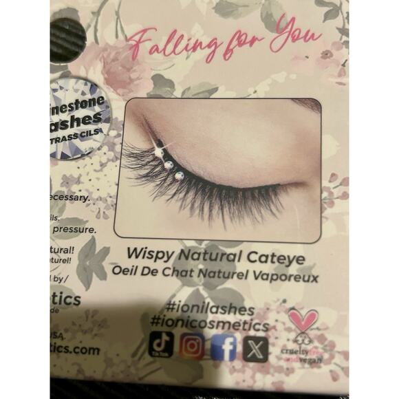NEW Ioni 3D Faux mink Wispy Natural Cateye “Falling For You” Rhinestone Lashes - Picture 4 of 4
